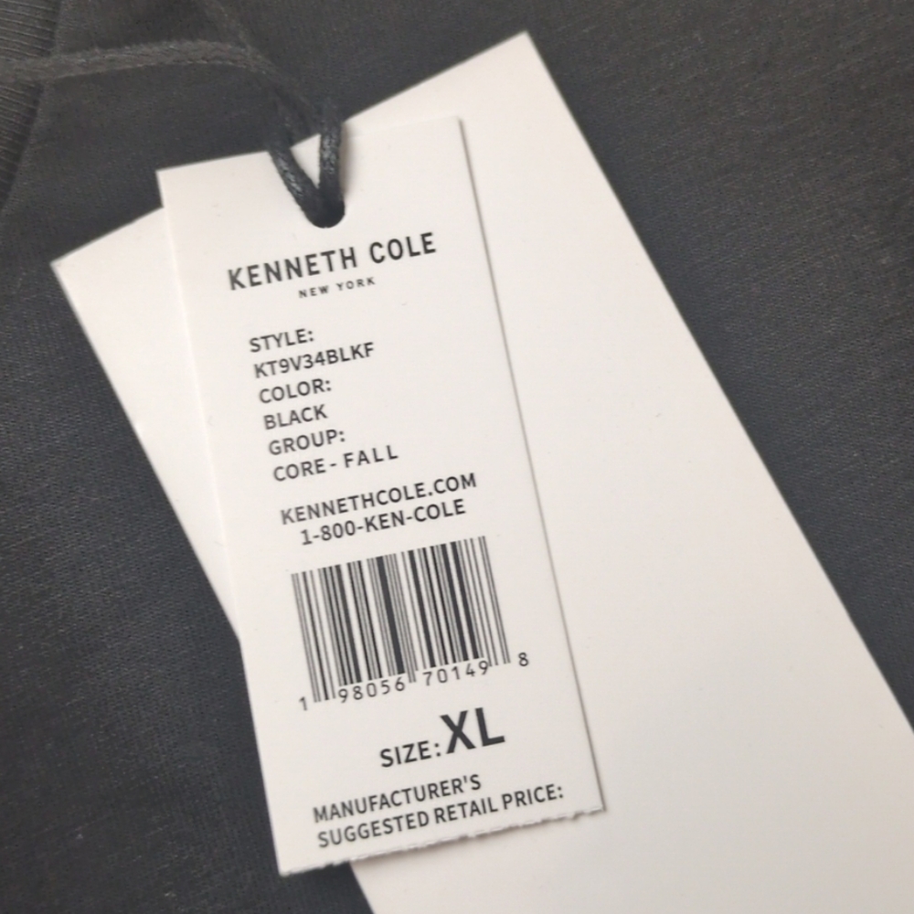 Kenneth Cole New York 1983 Logo Black On Black T-shirt Size Unisex XL NWT - Picture 5 of 16